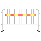 Crowd barrier type SE | Film class 1 | Length: 2.00 m, 14 bars | red / yellow